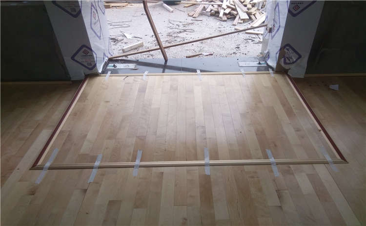 橡胶木体育馆实木地板板式龙骨结构